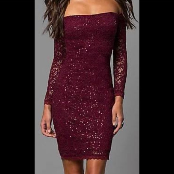 maroon shimmer dress